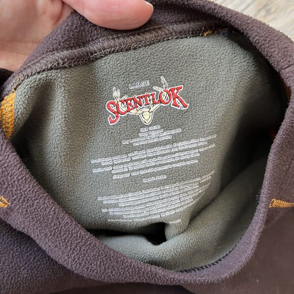 Scentlok Hunting Shirt Fleece Men's Large Brown Orange Y2K Vintage Streetwear - Picture 4 of 6